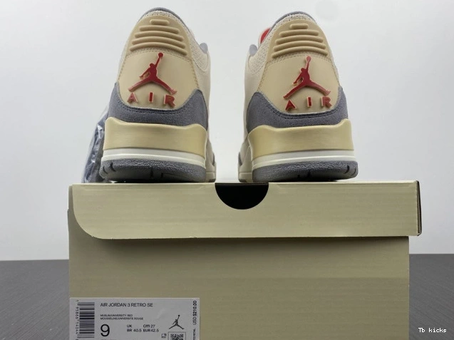 Cheap TBK Retro 3 Air Jordan DH7139-100 Muslin 0806